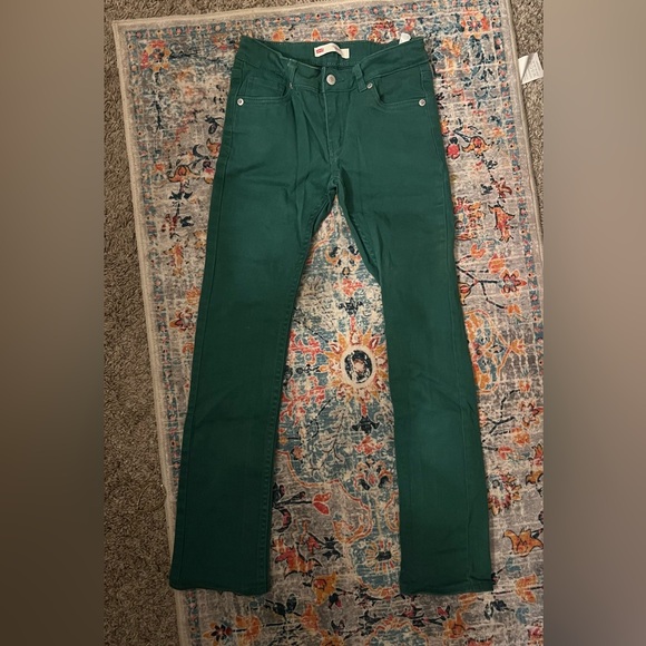 Levi’s 711 Skinny Green Denim Jeans. Girl’s 10 Regular. Only Worn once! - Picture 1 of 3